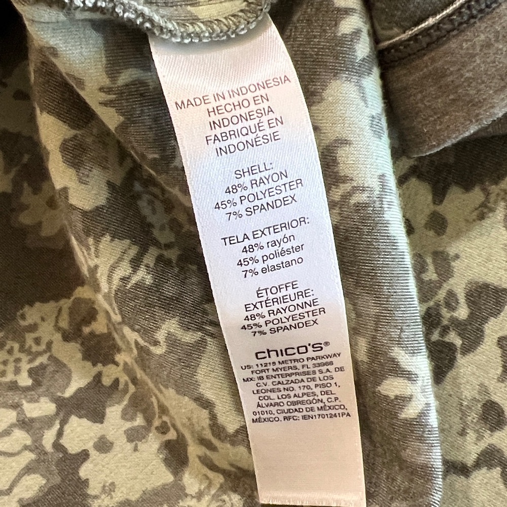 Chico’s Olive Green Single Button Cardigan Jacket Rayon Blend Size XL - Picture 5 of 8